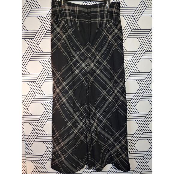 Express Plaid Dark Academia Preppy Fall Vintage Maxi Skirt Y2K Size 13/14 - Picture 3 of 5